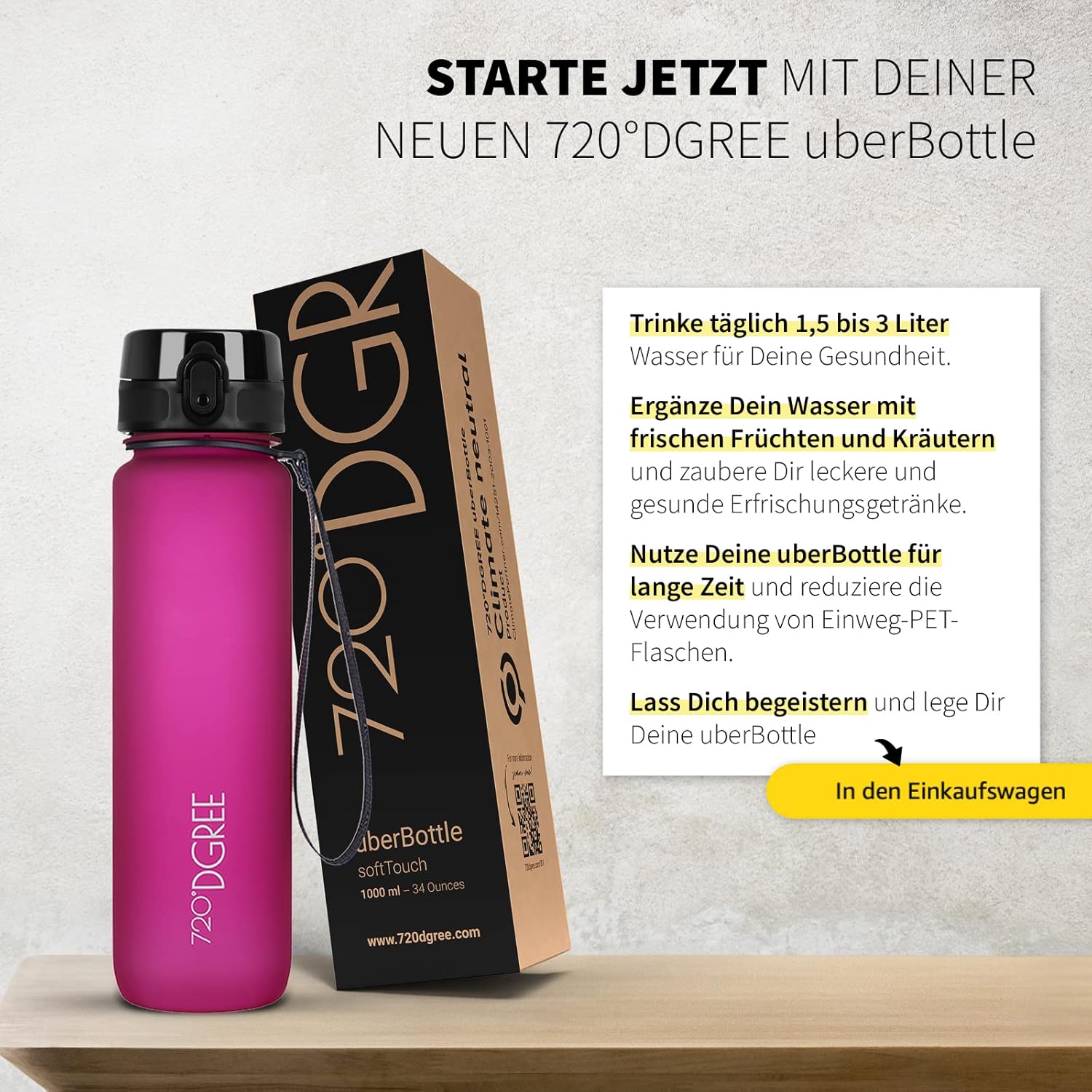 Thumbnail 5 de 720°DGREE uberBottle Kids Trinkflasche 350 ml mit Sieb – auslaufsicher, BPA-frei, stoßfest (ab 3 Jahren)