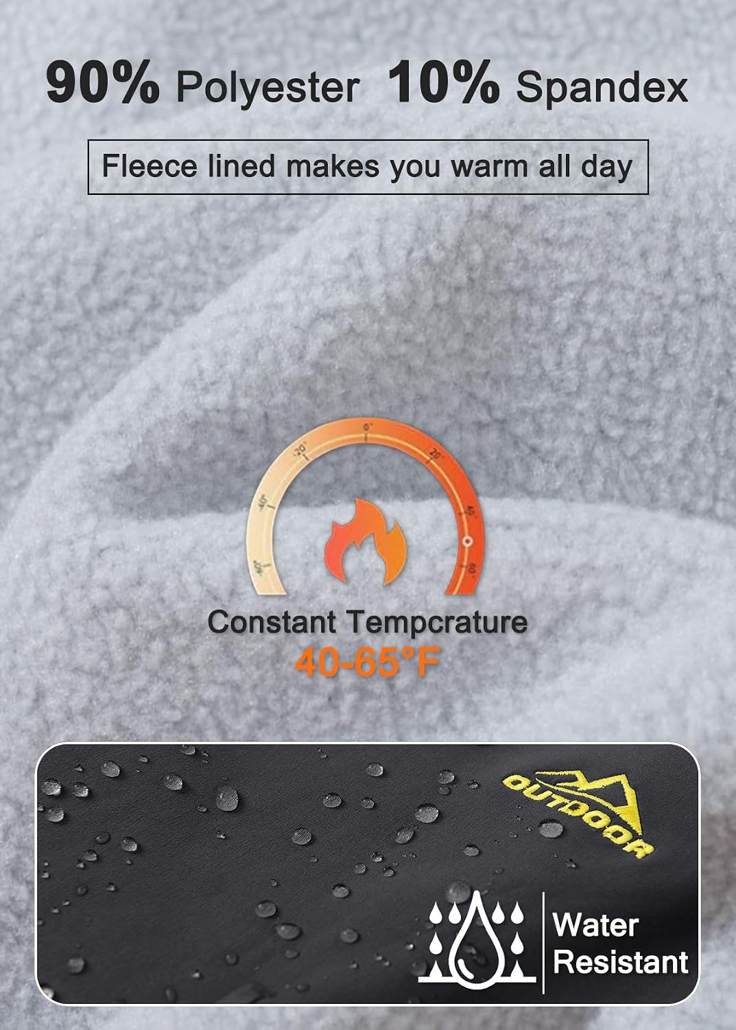 Detalle de MAGCOMSEN Fleece Lined Waterproof Ski Pants