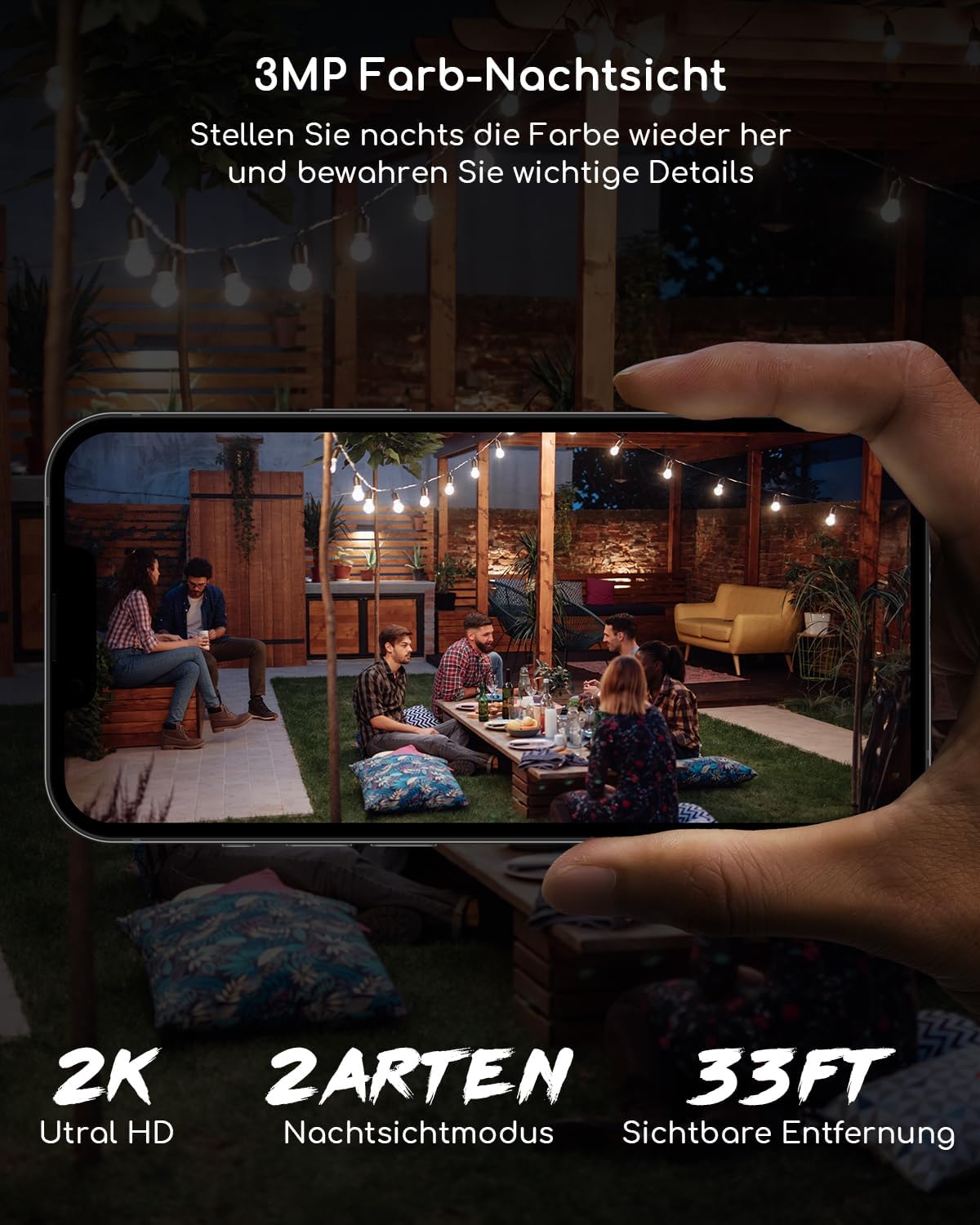 Thumbnail 3 de COOAU 2K Überwachungskamera Außen