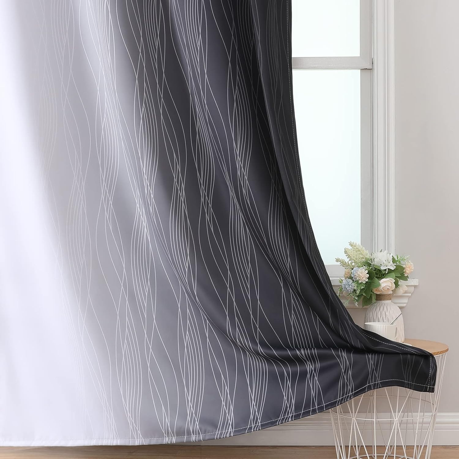 Thumbnail 4 de VEHEDE Gradient Blackout Curtains: 2 Panels, 90 Inch Drop, Ombre Design