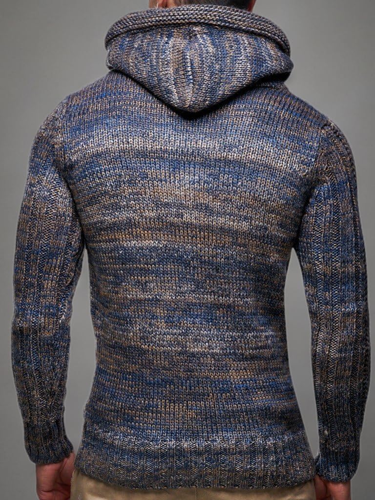 Detalle de Leif Nelson Maglione con Cappuccio LN-6004: eleganza casual e vestibilità Slim
