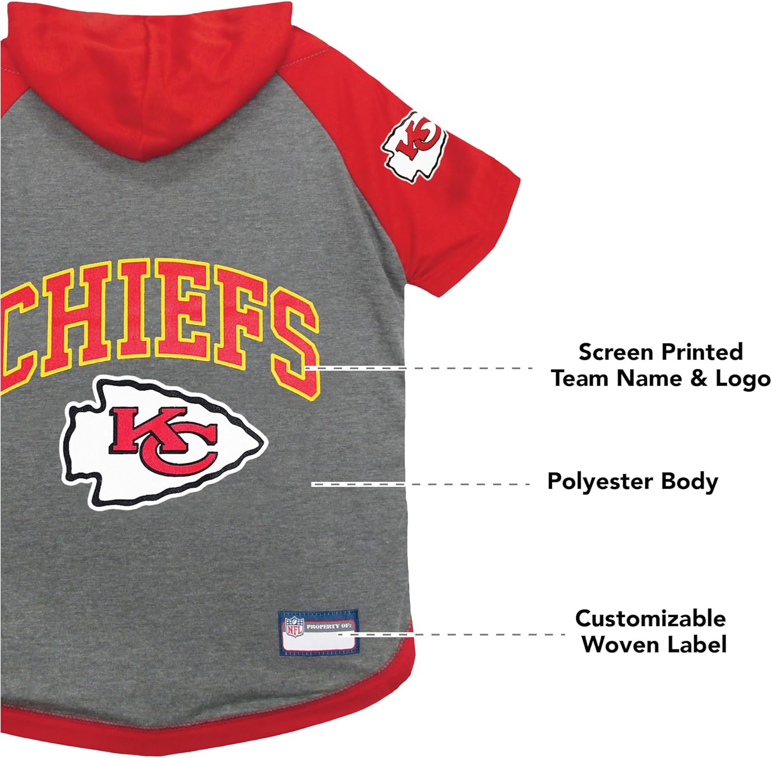 Thumbnail 5 de Pets First KCC-4044-XS NFL Kansas City Chiefs Hoodie for Dogs & Cats (X-Small)