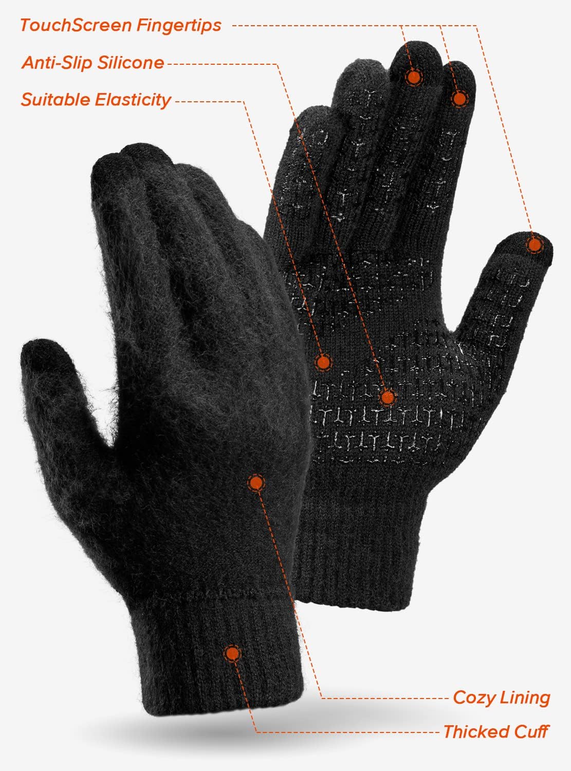 Detalle 2 de TRENDOUX touchscreen winter gloves warm