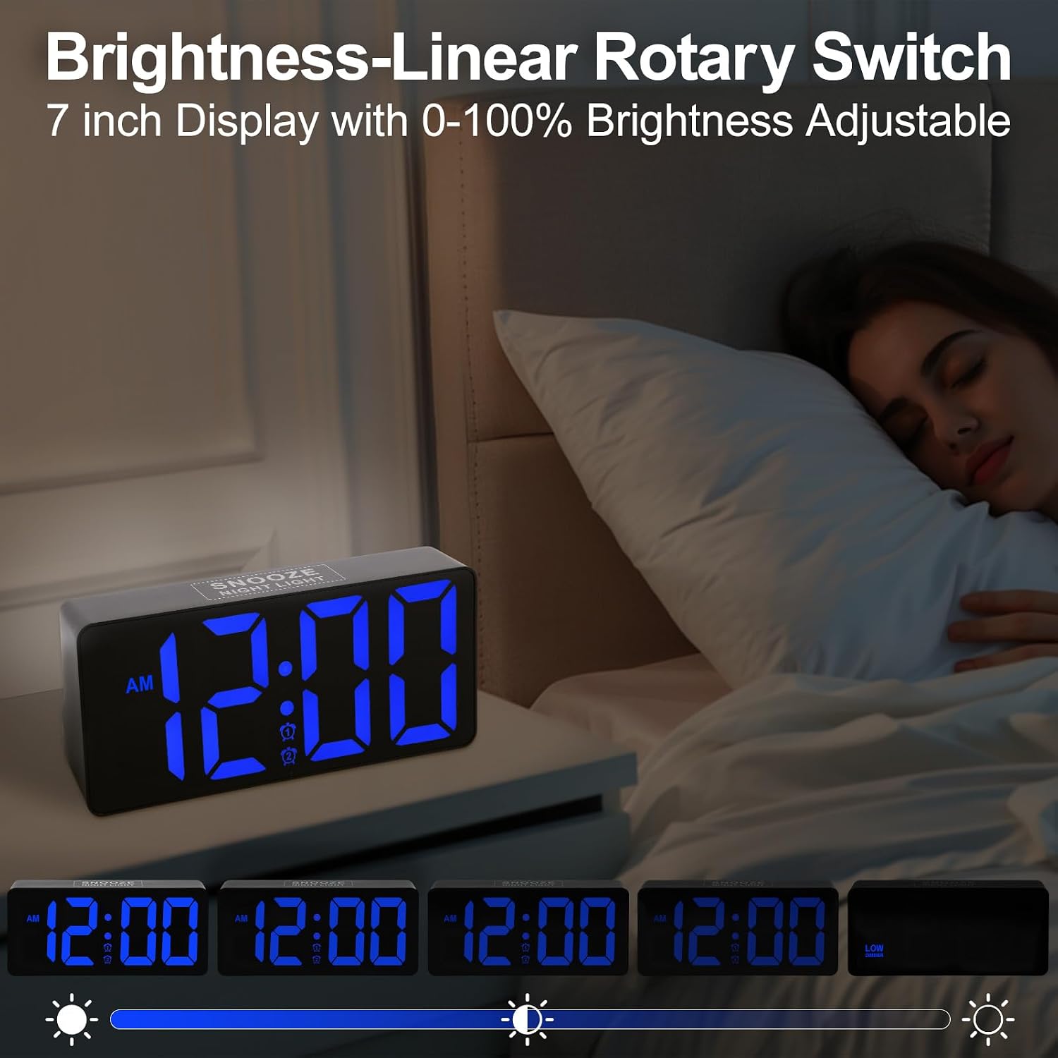 Thumbnail 1 de PPLEE Digital Alarm Clock, 7-inch