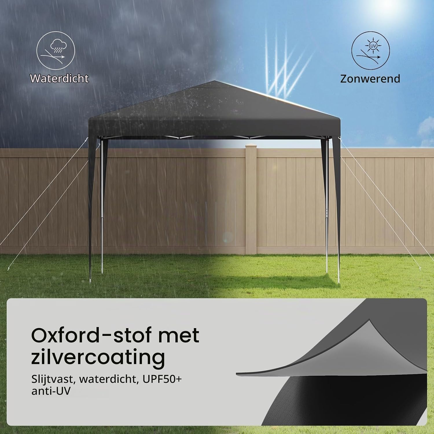 Detalle de WOLTU PVL0002gr pop-up partytent 3 x 3 m, UV- en waterbestendig