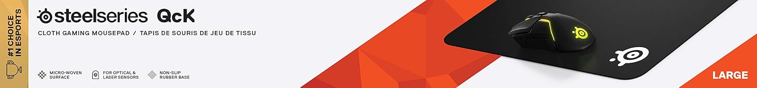 Thumbnail 4 de SteelSeries QcK+ large gaming mouse mat (450mm x 400mm x 2mm) with non-slip rubber backing