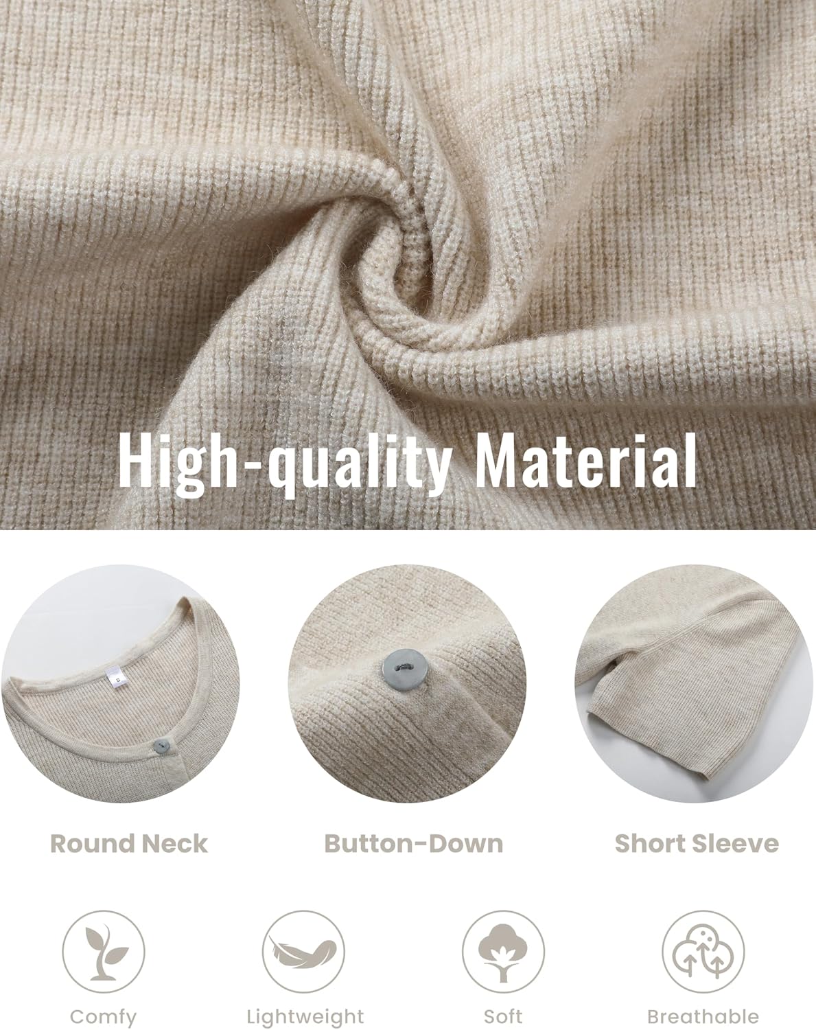 Detalle 2 de SCUSTY Women's Lightweight Cardigan Short Sleeve