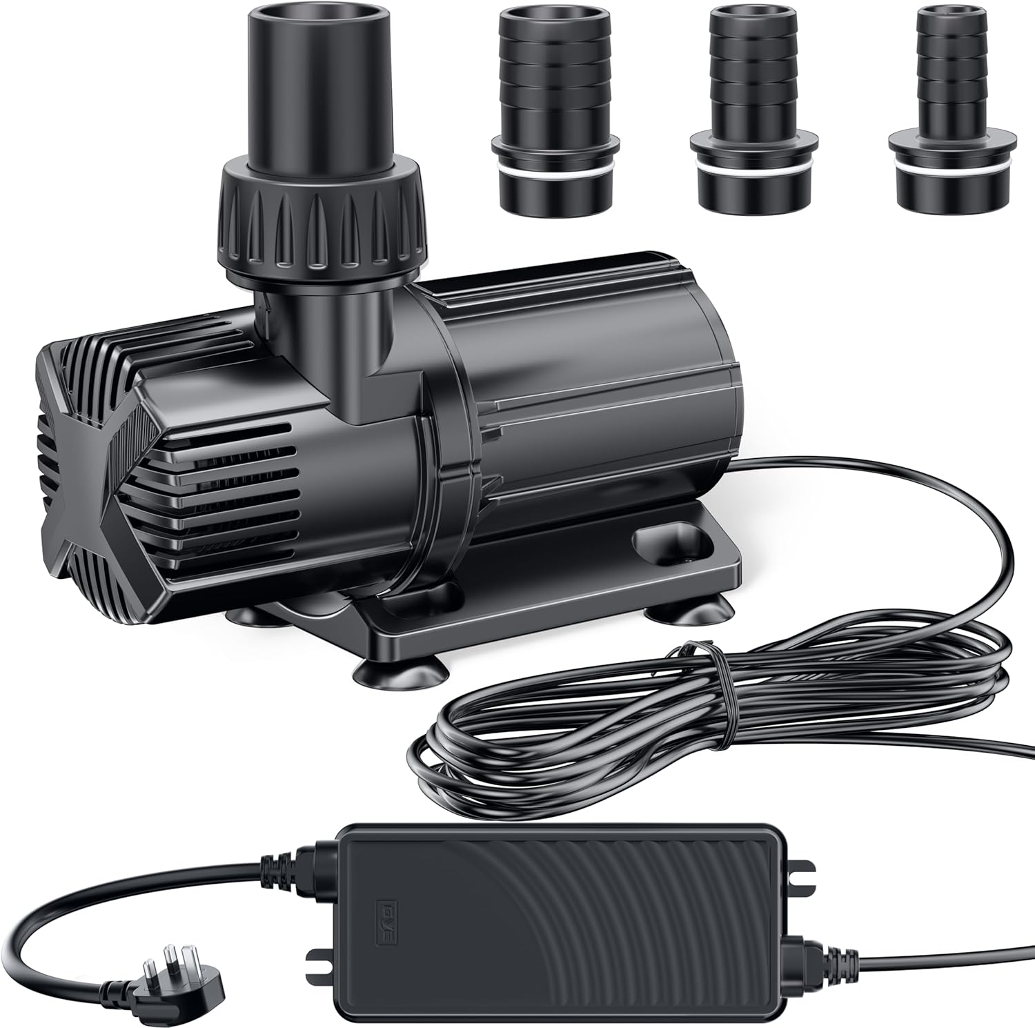 Detalle de POPOSOAP 6000 L/h DC Pond Pump with AC/DC Converter – Safe Low Voltage Fountain Pump