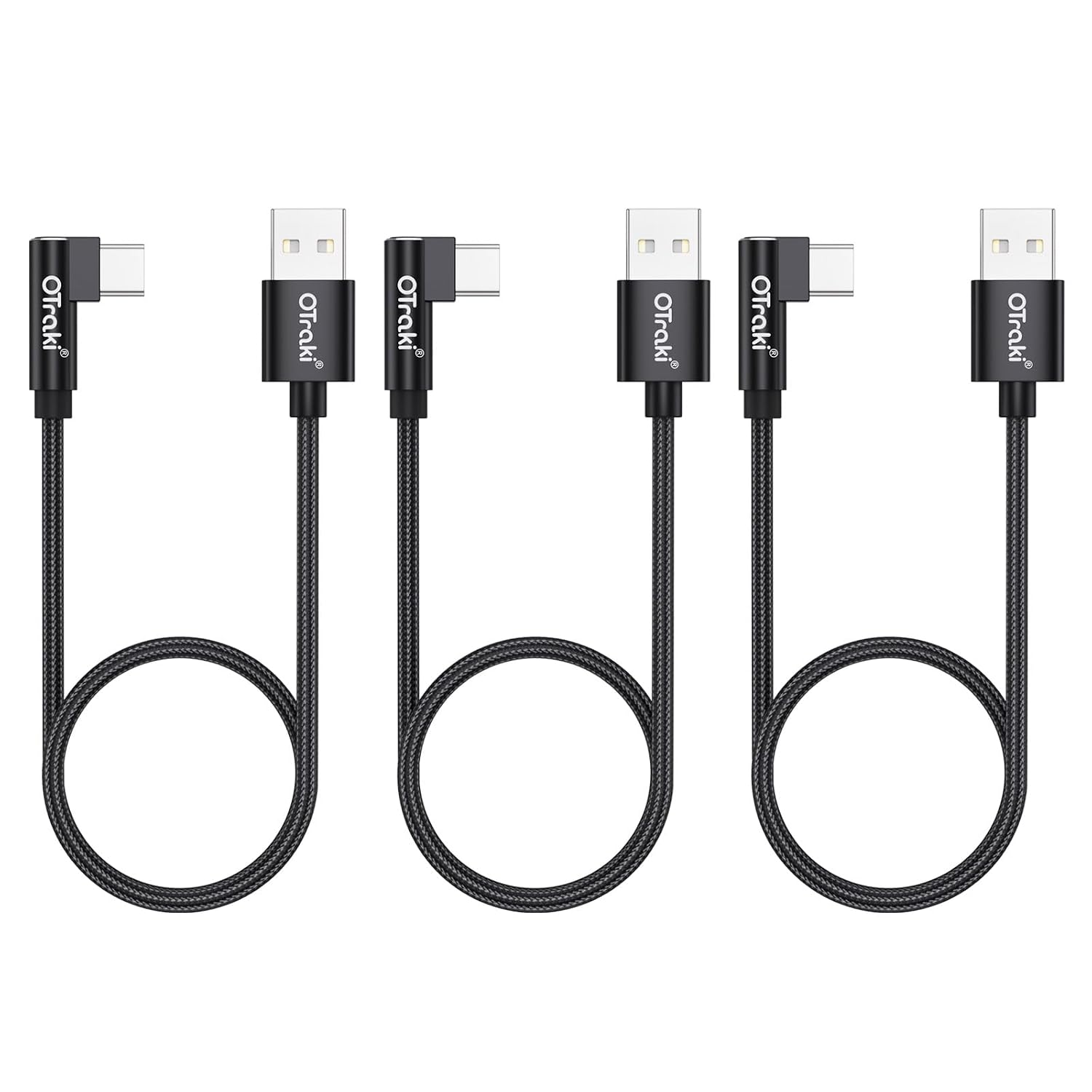 Detalle de OTraki 3 Pezzi Cavo USB-C 90 Gradi 0.2m: ricarica rapida e trasferimento dati affidabile