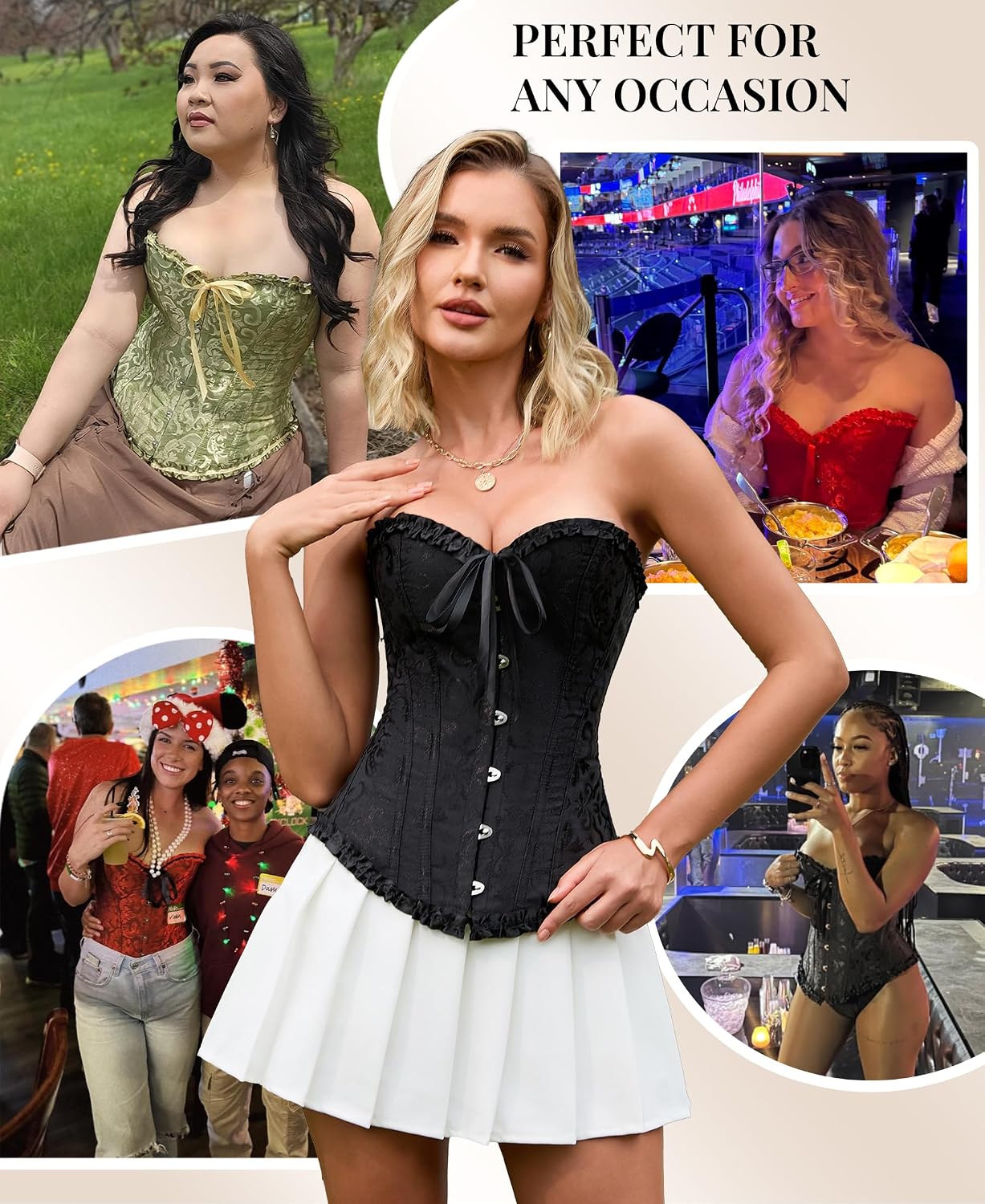 Thumbnail 6 de SZIVYSHI G819 Corset Top for Women, Lace-Waist Push-Up Bodysuit