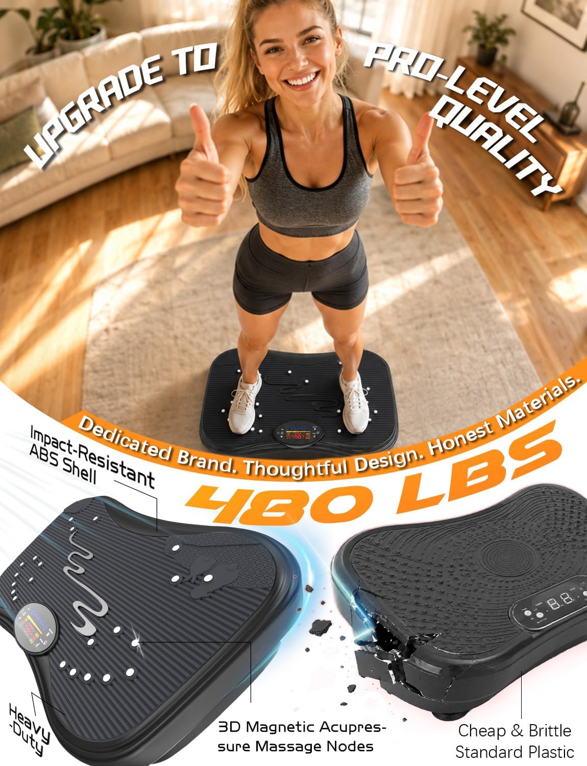 Detalle de Vibration Plate Exercise Machine, 480-lb Capacity