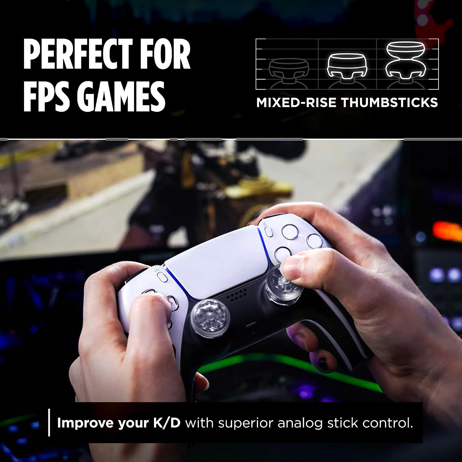 Thumbnail 3 de KontrolFreek FPS Freek Galaxy Crystal-duimgrepen voor PS4 en PS5
