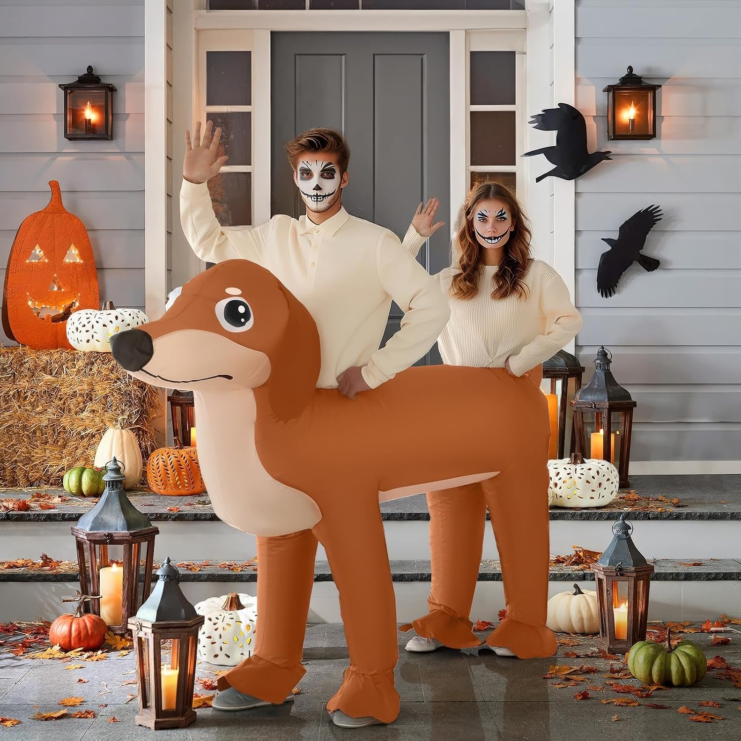 Thumbnail 4 de Poptrend Dachshund Double Dog Inflatable Costume