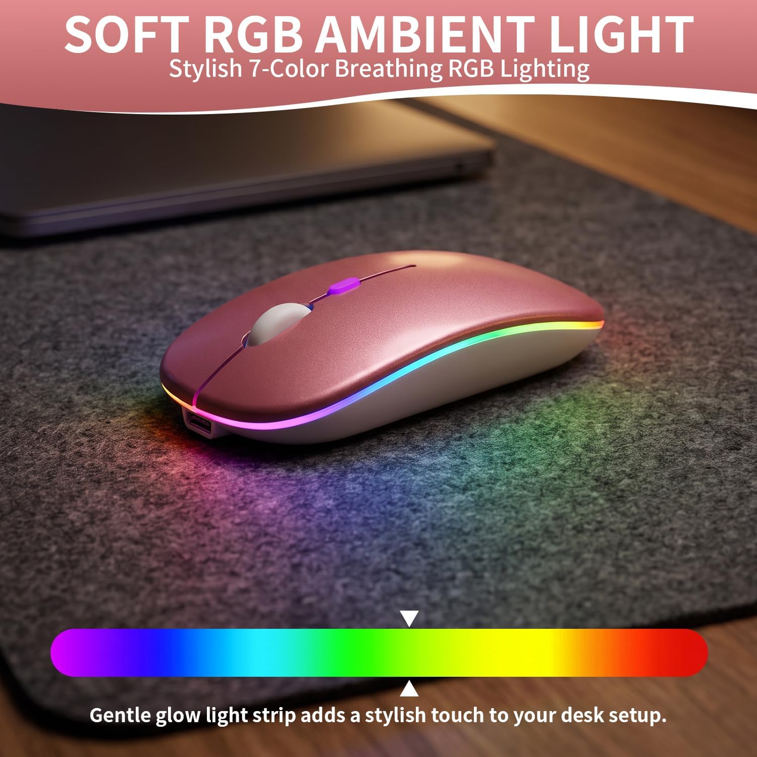 Detalle 2 de NorOasis Wireless Mouse, Rose Gold