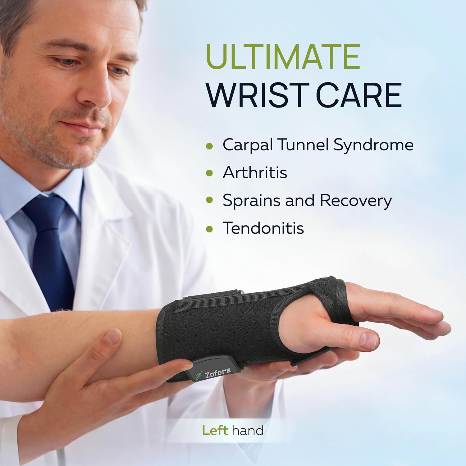 Detalle de ZOFORE SPORT zsWrist2s-Left-LXL Left Wrist Brace with Adjustable Straps