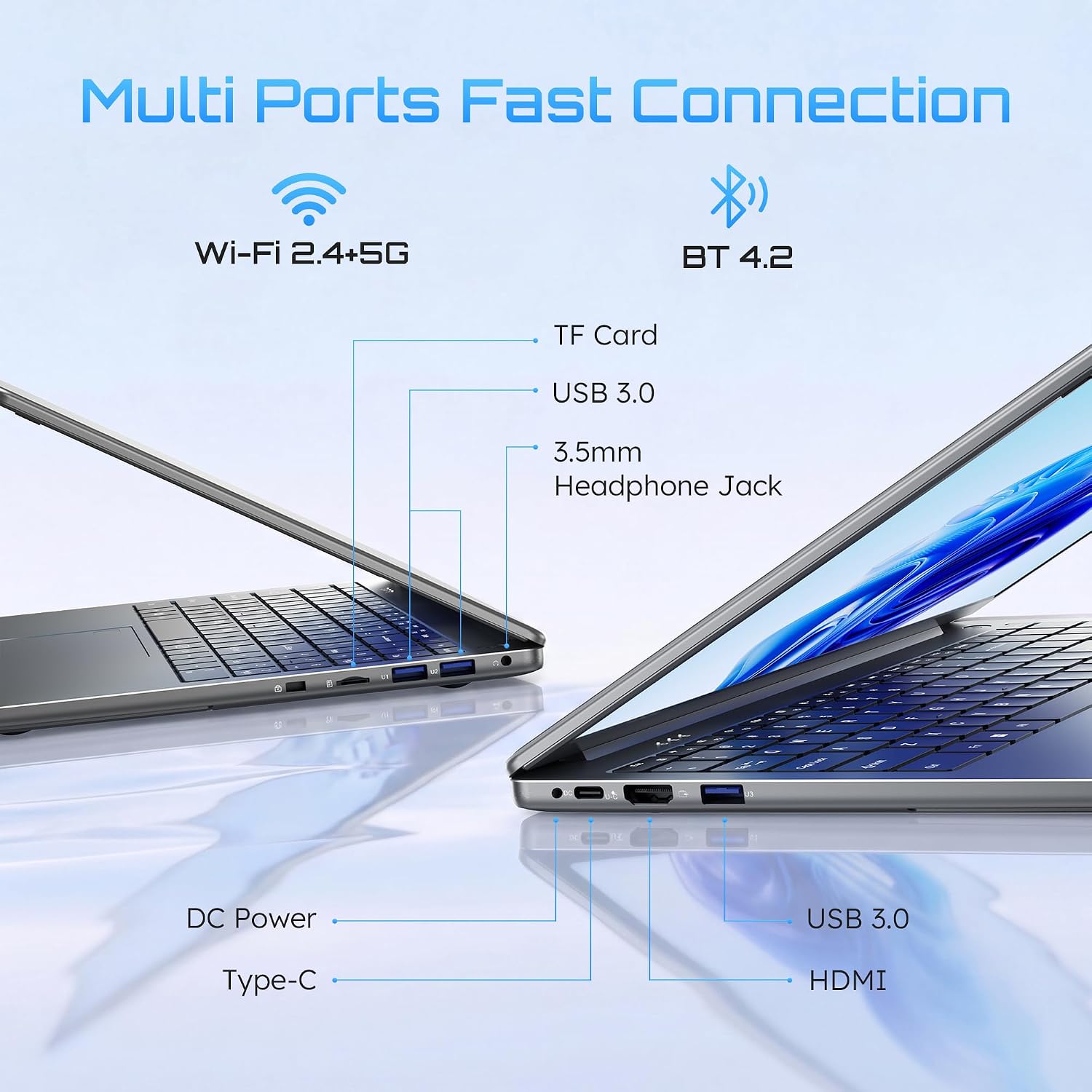 Thumbnail 6 de QSXQSX S7Hi 15.6-Inch FHD Laptop, 6GB RAM, 128GB SSD, Celeron 5205U