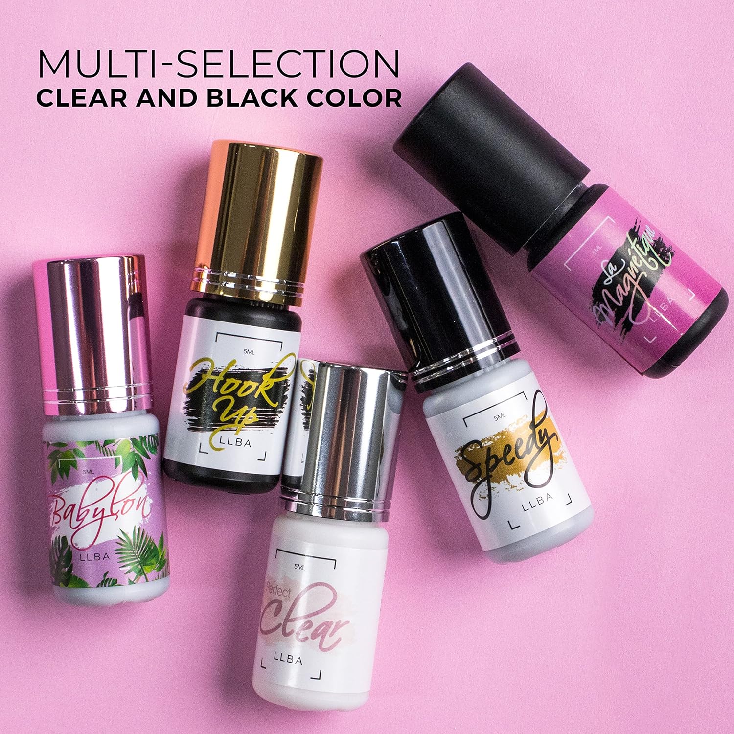 Detalle de LLBA colle à cils pour professionnels – Colle noire extra forte, séchage rapide 0,5 à 3 secondes, 5 mL (BabyLon)