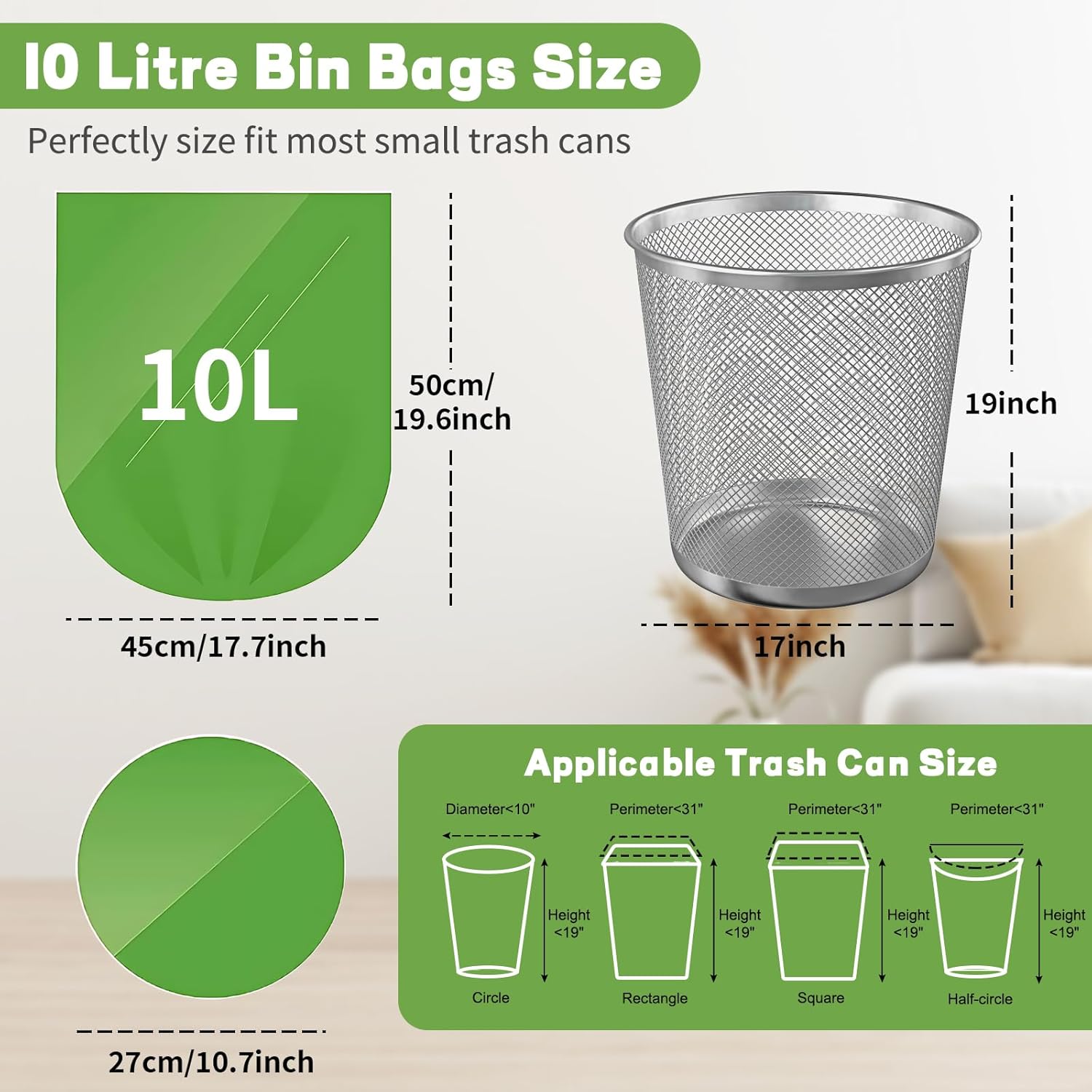 Thumbnail 1 de BODFPPC Biodegradable Bin Bags 150 Pack 10L