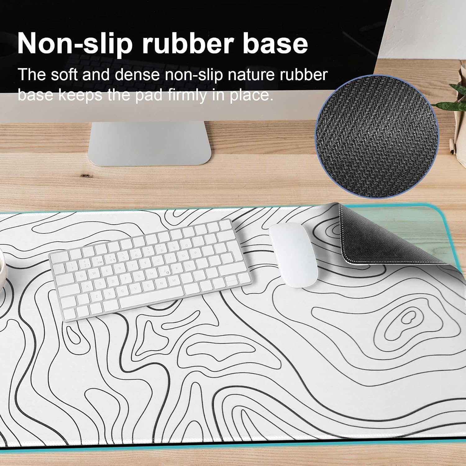 Detalle 2 de DAWNTREES 1400 x 600 x 4 mm Large Mouse Pad – Extended Contour with Non-Slip Base