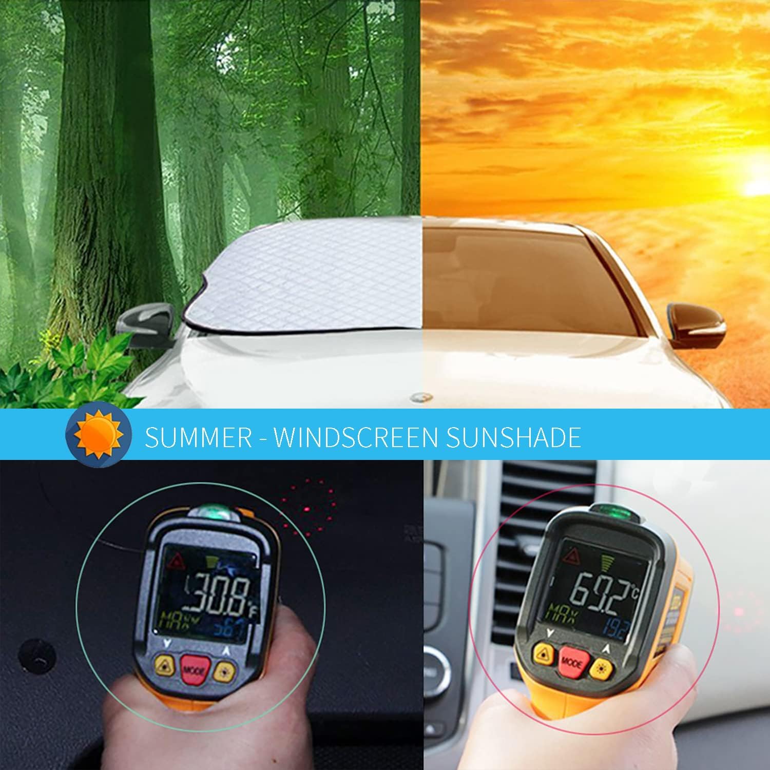Detalle 2 de SNMIX Windshield Cover 1‑piece windscreen protector