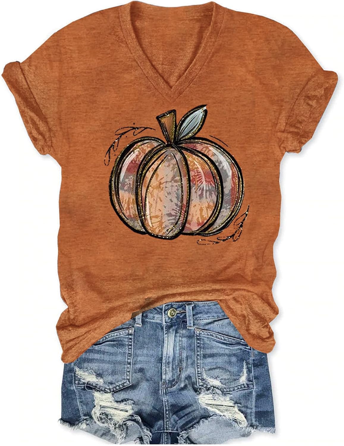 Detalle de Women's V-Neck Dragonfly Tee: Cute Summer Graphic Shirt