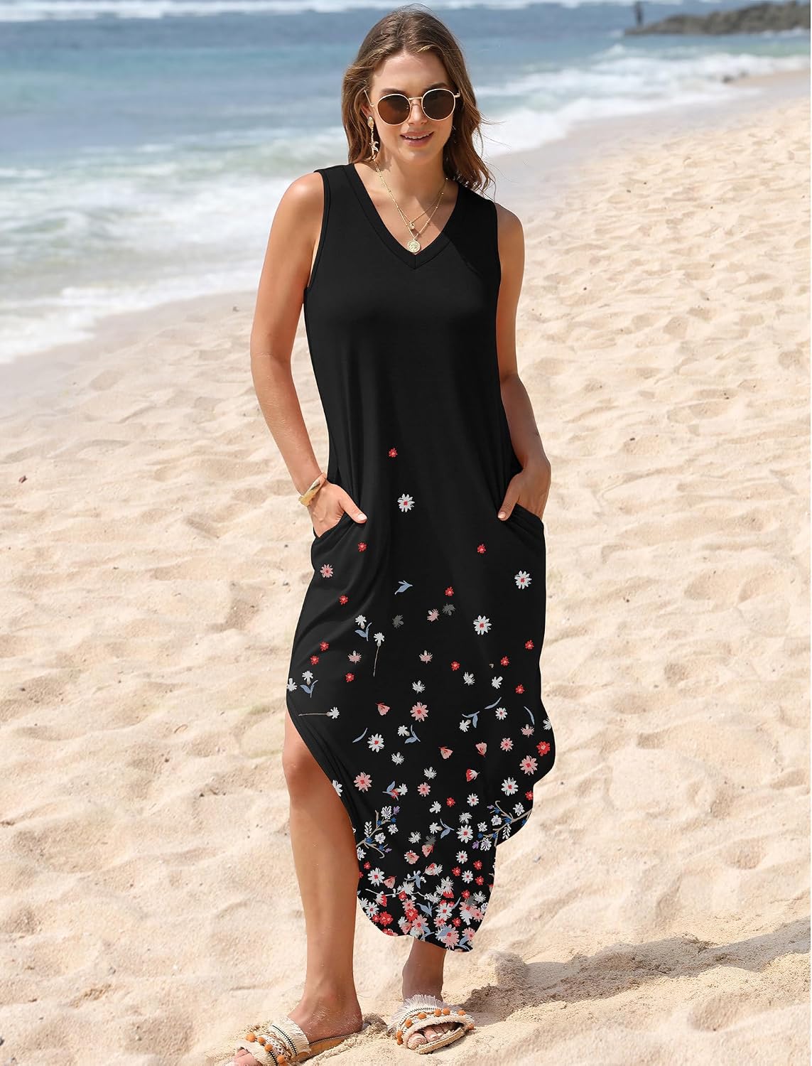 Detalle de Sampeel Summer Dresses Maxi Dress with Pockets