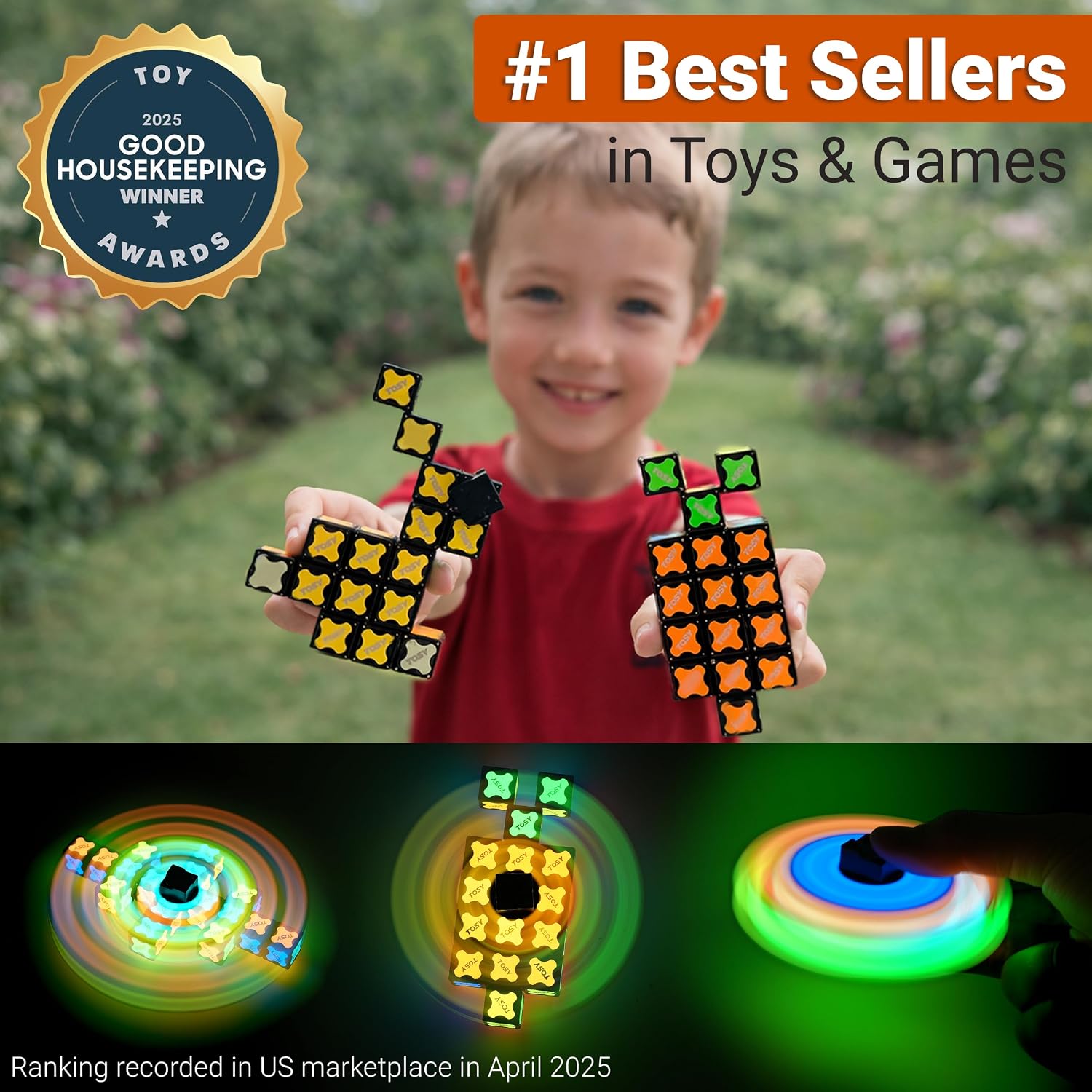 Detalle 2 de TOSY Fidget Spinner Glow 16 pièces ⚙