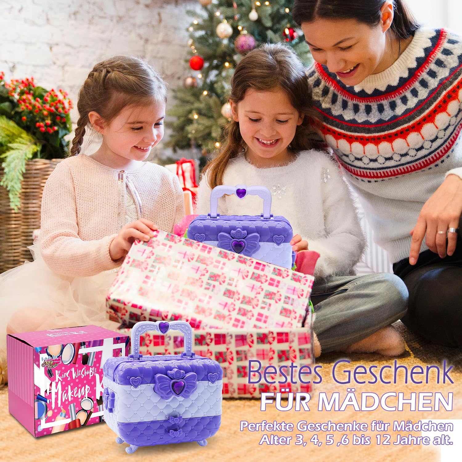 Thumbnail 6 de Kinderschminke Set Make-up Set „Dark Light Purple“ – 57-teiliges Kinder-Schminkkoffer-Spielzeug für Mädchen (4–12 Jahre)