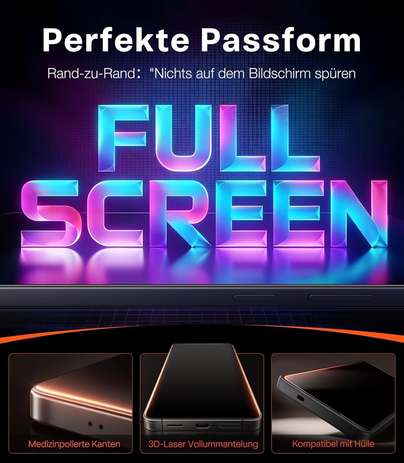 Detalle 2 de TORRAS iPhone 17 Panzerglas Sichtschutz – 9H+ Schutzfolie, 2er Pack, 0 Blasen, Full Screen