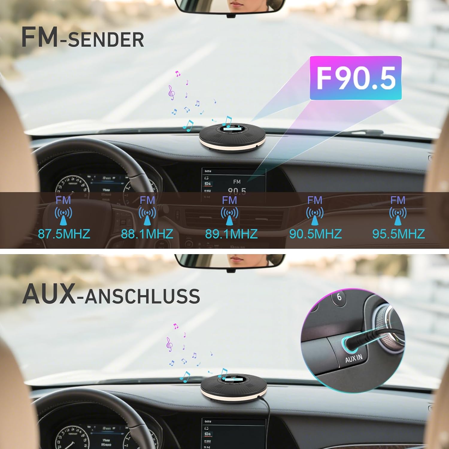 Thumbnail 3 de HOTT tragbarer Bluetooth-CD-Player mit 4 Lautsprechern, FM-Transmitter, Anti-Skip und 1800-mAh-Akku – Schwarz