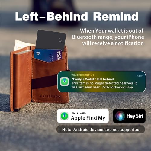 Detalle de Reyke Carte de localisation Portefeuille — Find My ultra-mince et rechargeable sans fil