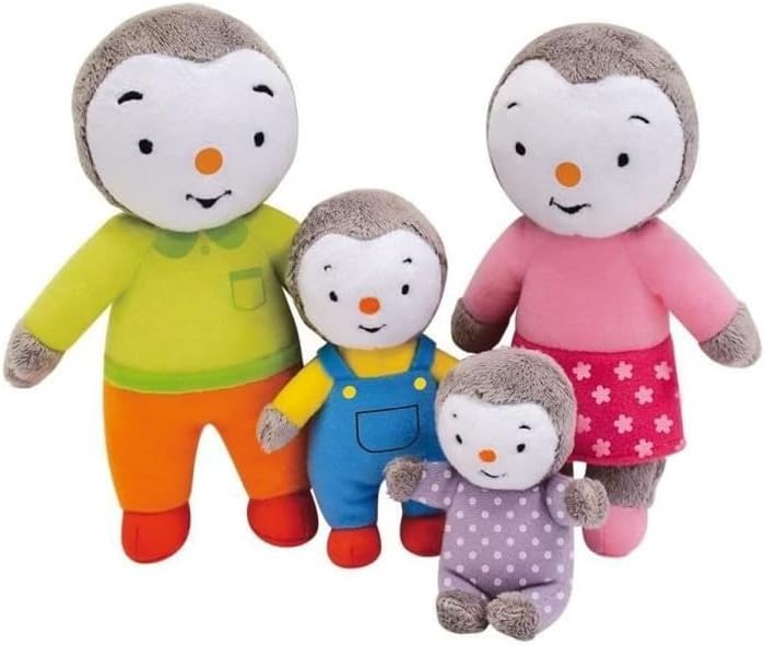 Detalle de Jemini 024229 T’Choupi-familieset met 4 polyesterknuffels