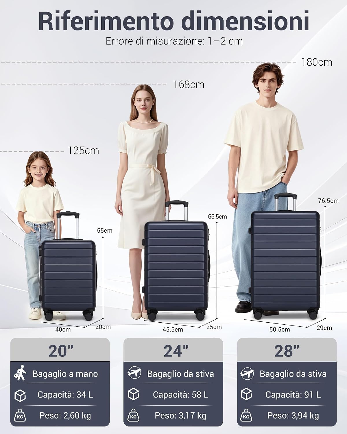 Detalle 2 de Shavont Bagaglio da Stiva Media – Valigia da Viaggio rigida ABS+PC con 4 ruote spinner e lucchetto