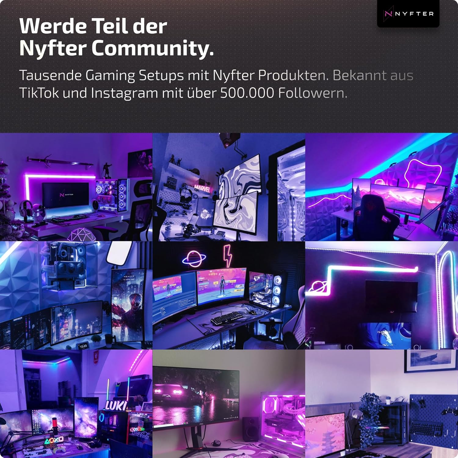 Thumbnail 5 de Nyfter XXL Gaming-Mauspad Liquid Design 900 x 500 mm (XXL, Liquid Design, vernähte Kanten)