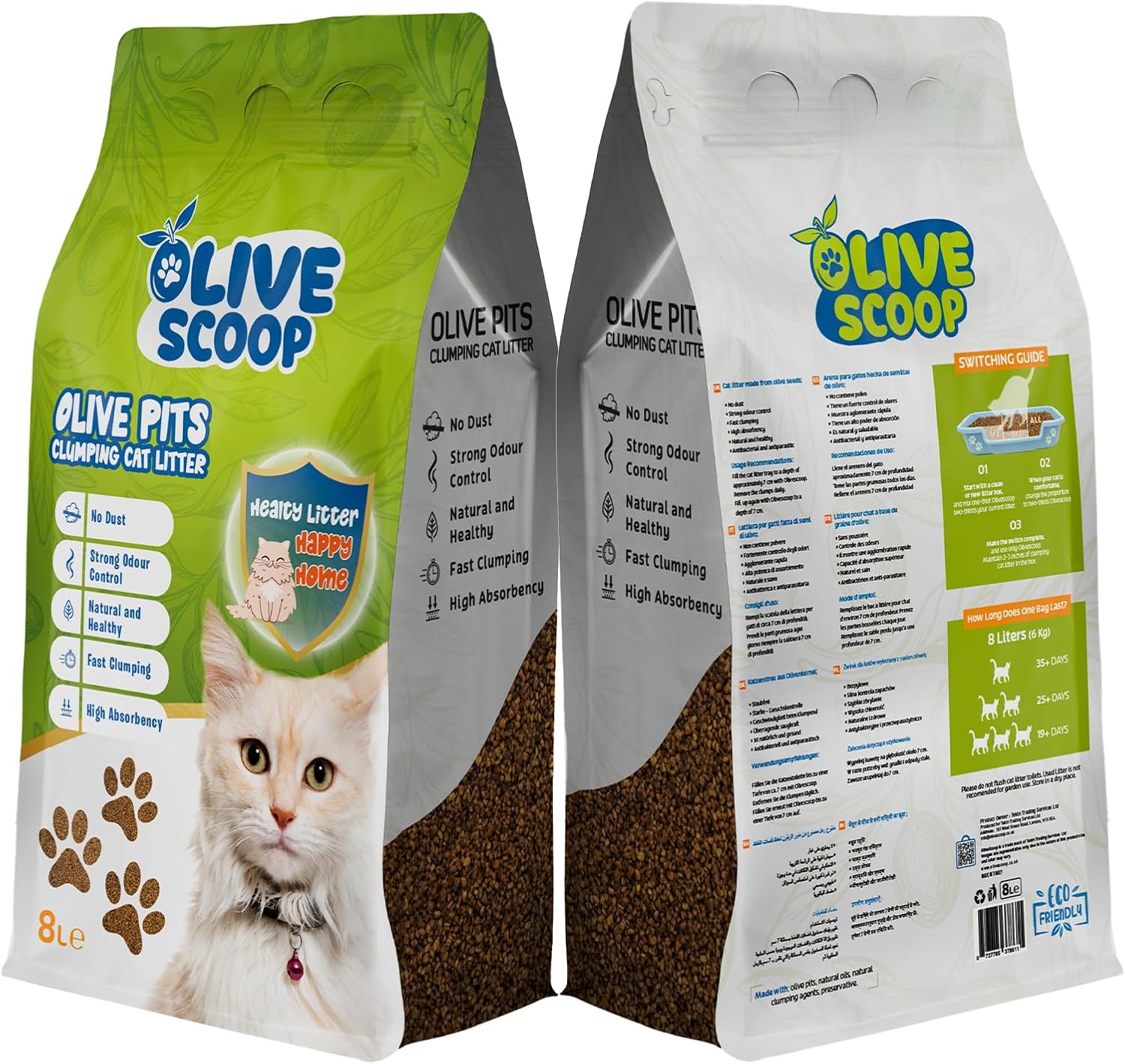 Detalle 2 de OLIVE SCOOP Natural Clumping Cat Litter 6kg