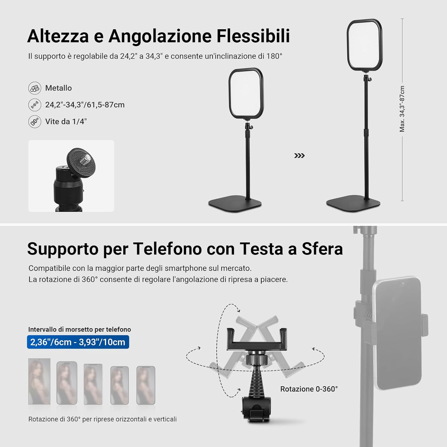 Thumbnail 5 de NEEWER BASICS Luce per video conferenza da 10,8" con supporto telefono (2 pezzi) e pannello LED Edge Lit 15W