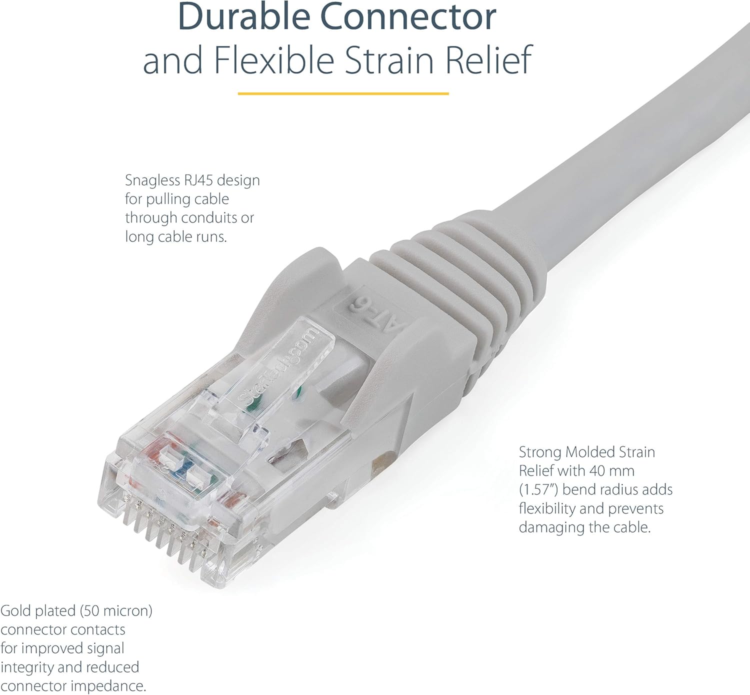 Thumbnail 2 de StarTech.com CAT6 Ethernet-Kabel 1,5 m (N6PATC150CMGR) – Gigabit, Snagless, 100 W PoE, 24 AWG