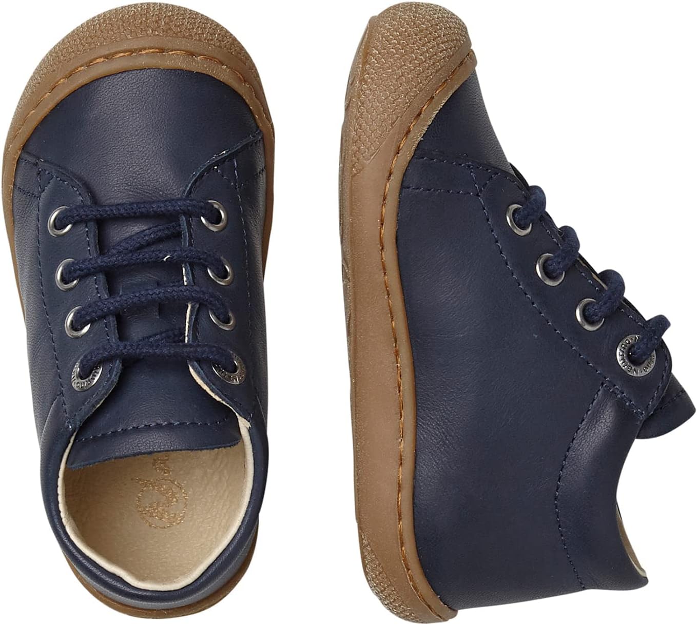 Detalle 2 de Naturino Lauflernschuhe aus Nappaleder – Schnürverschluss, Gummi-Außensohle