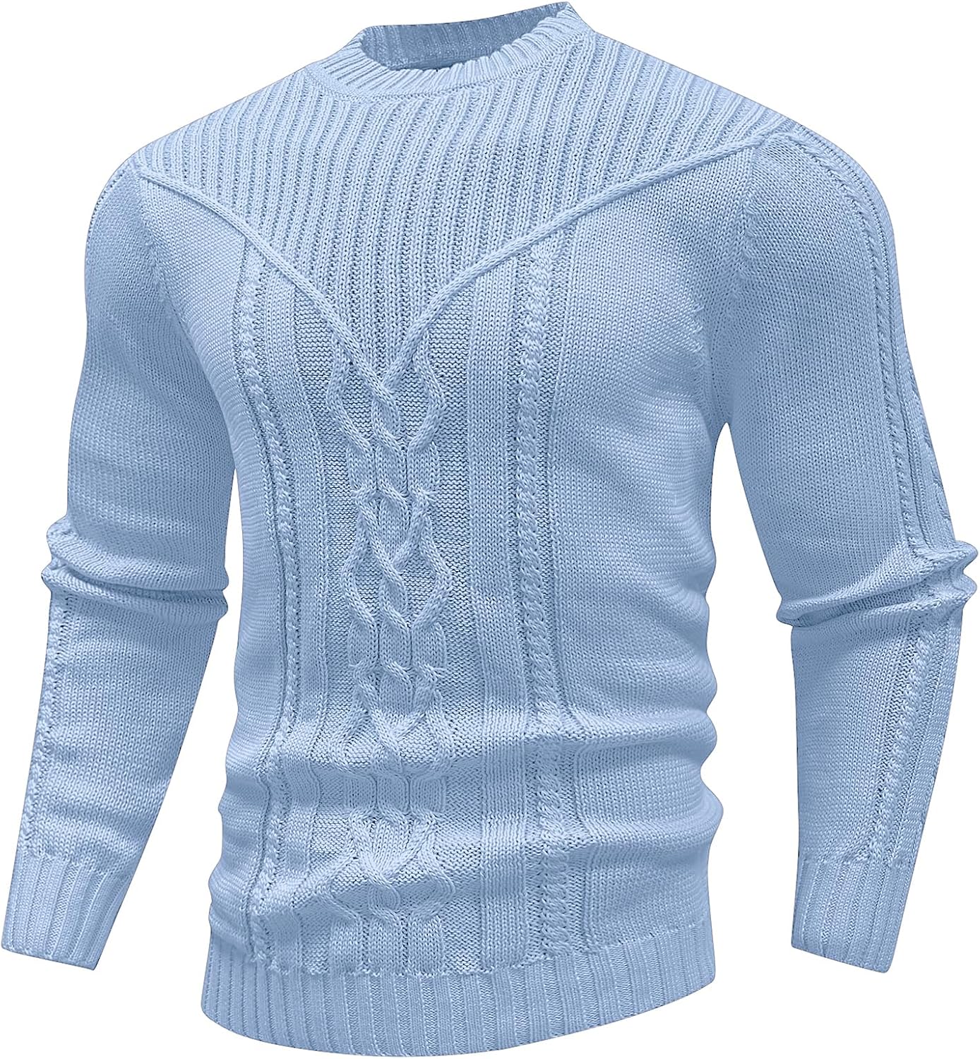 Detalle 2 de SAVKOOV Men's Pullover Jumper: Long Sleeve Crewneck Knitted Sweater