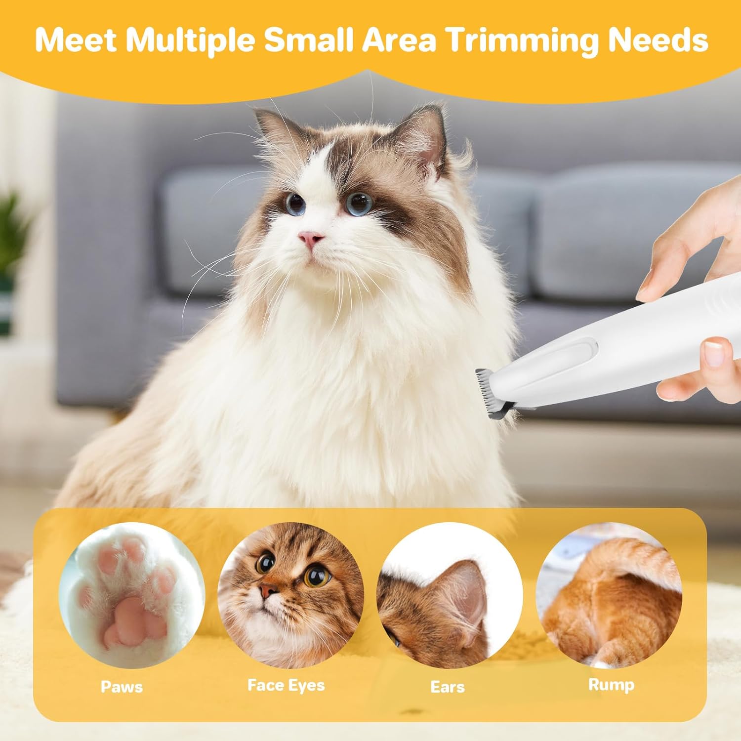 Thumbnail 2 de ETACCU Dog Paw Trimmer with LED Light — Ultra-Quiet, Rechargeable Paw Hair Clipper for Cats and Small Areas