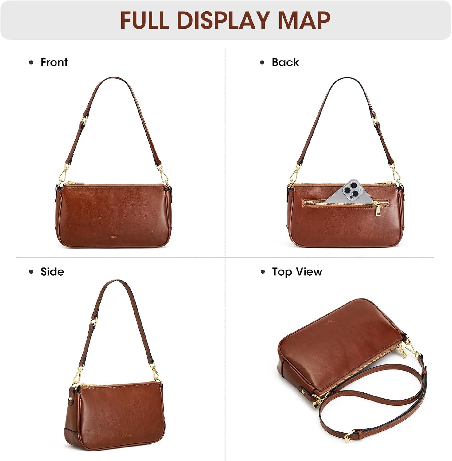 Thumbnail 6 de Kattee Borsa a tracolla in pelle da donna: compatta, elegante e versatile