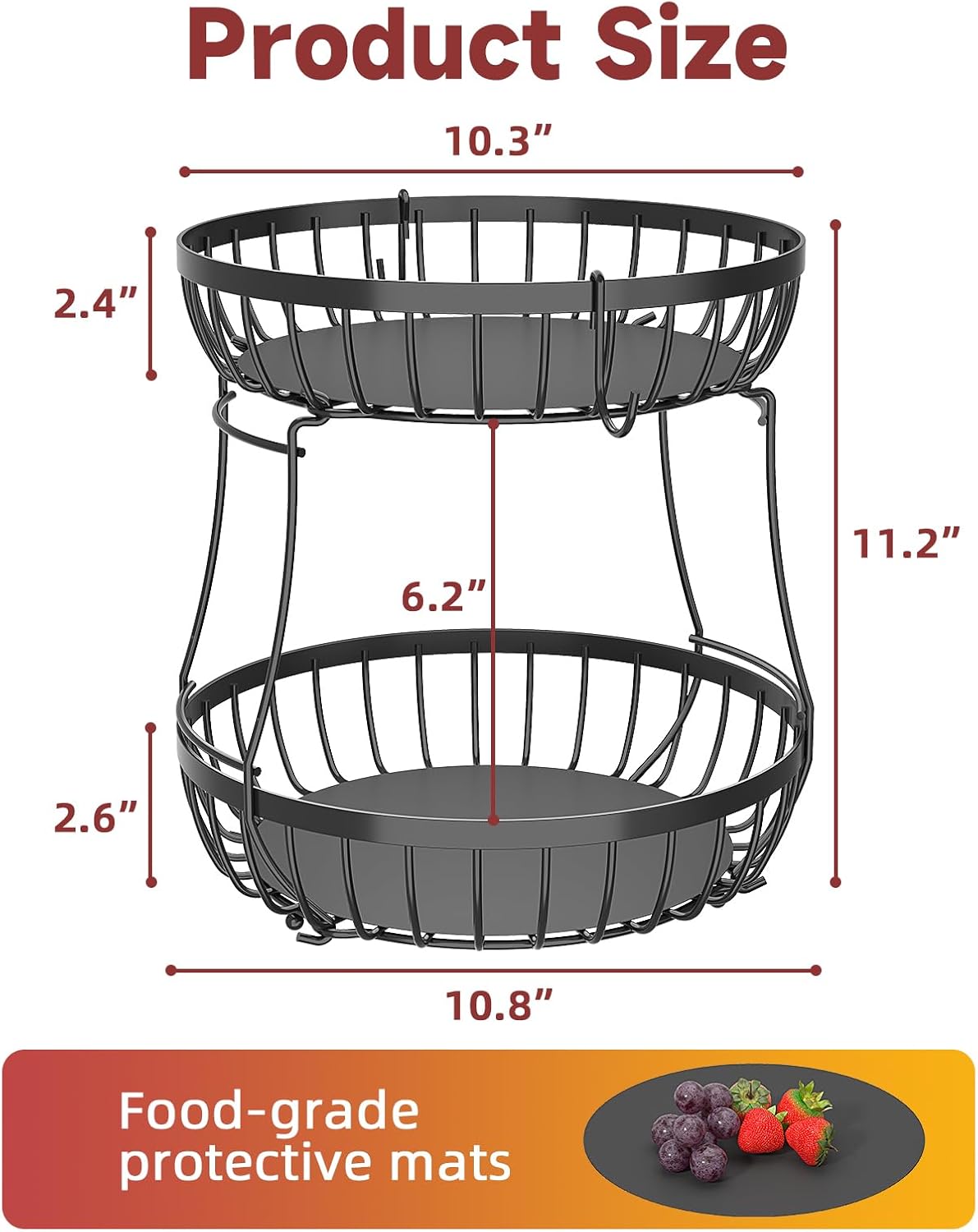 Thumbnail 6 de Sevenblue 2 Tier Fruit Basket 🍎