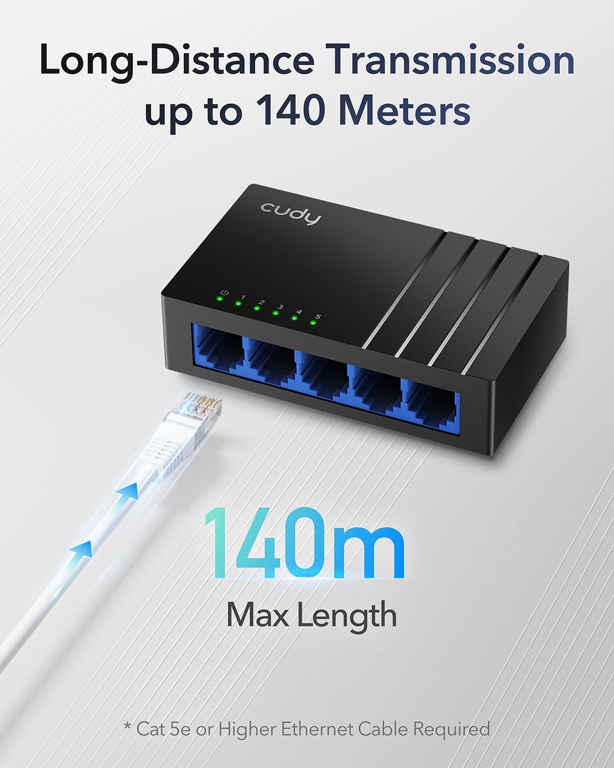 Detalle 1 de Cudy GS105D switch di rete Gigabit a 5 porte