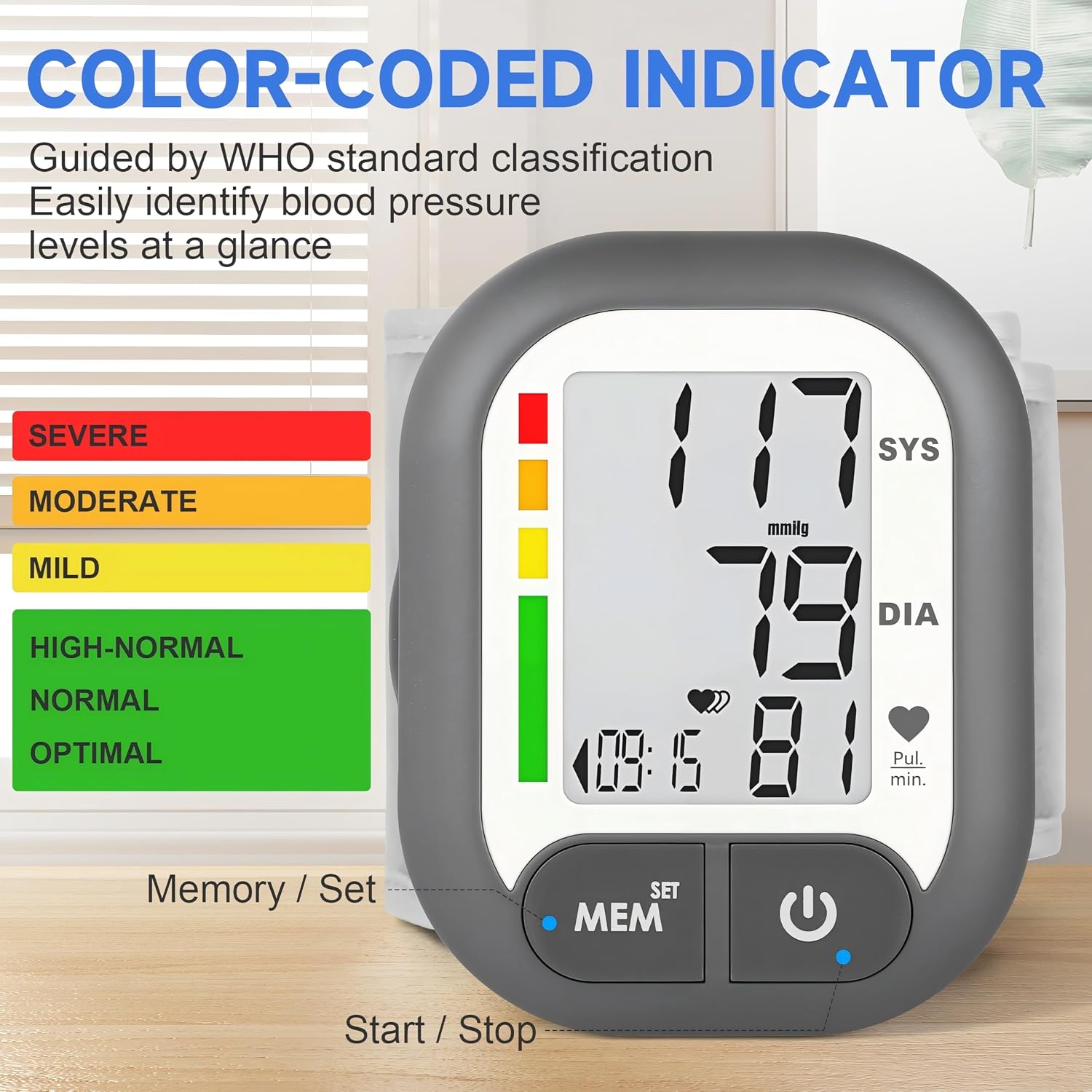Detalle 2 de BENECEN TMB-1581-ZY Wrist Blood Pressure Monitor, 199-Reading Memory