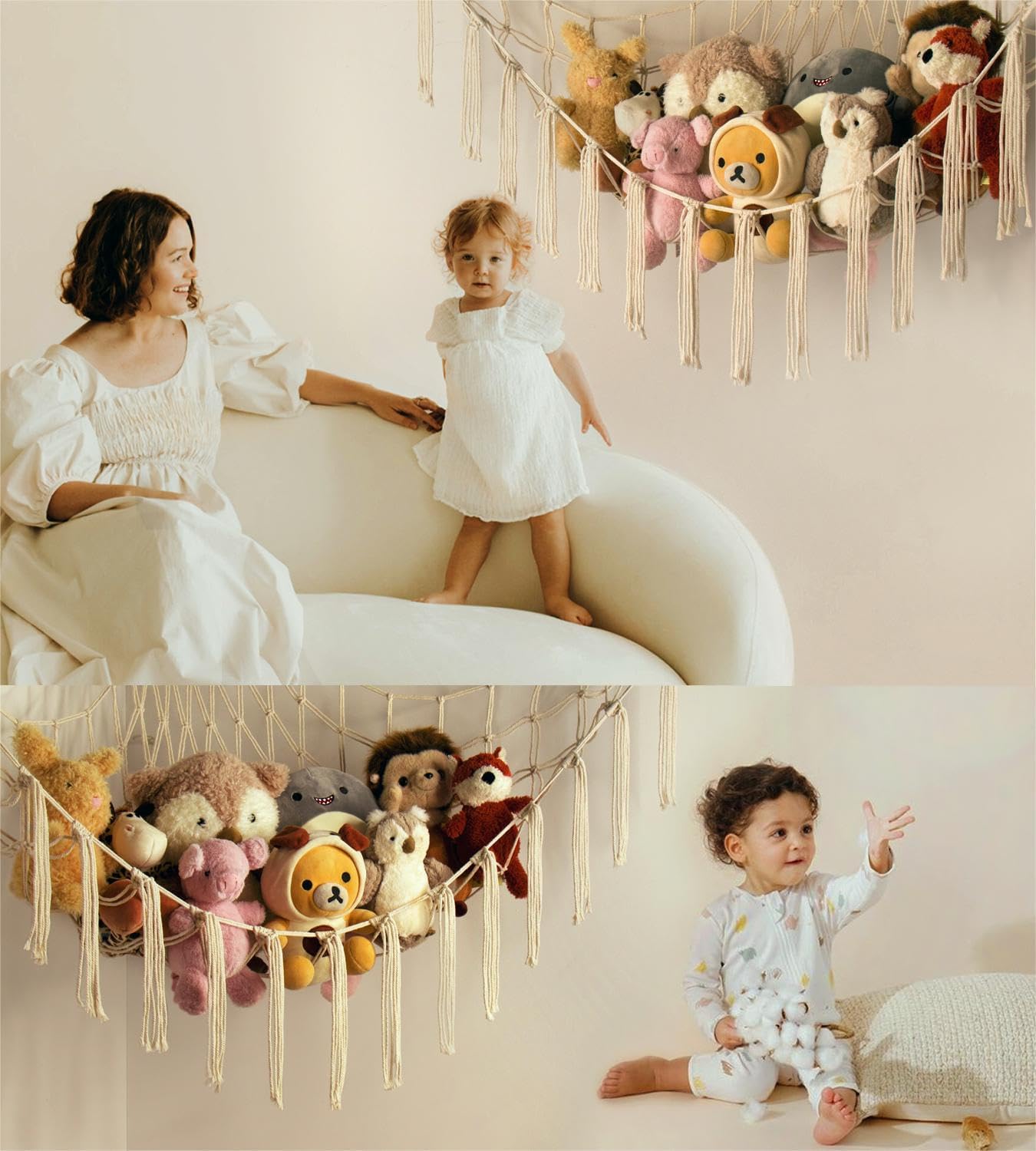 Thumbnail 5 de mirolam Stuffed Animal Storage Hammock – Large Knit Toy Net for Plushies