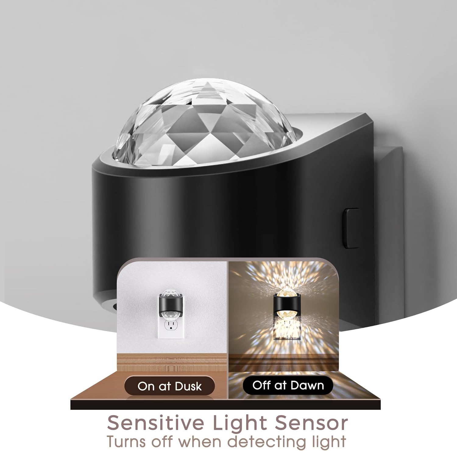Detalle de Briignite Night Light Plug-in Projector (LED) with Dual Up & Down Galaxy Glow, Dimmable Warm White (3000K)