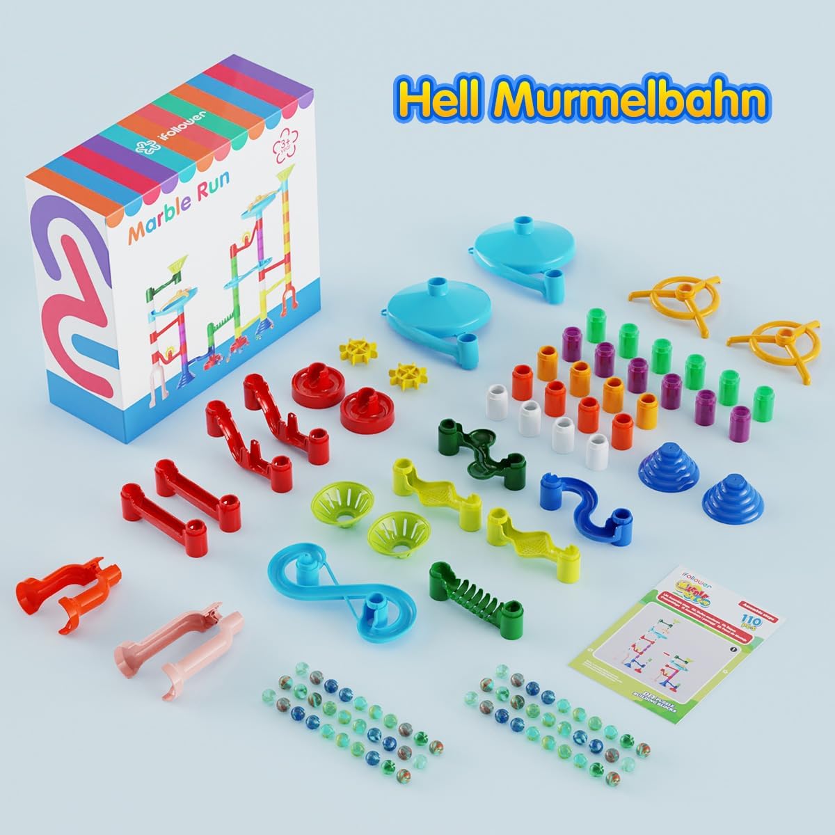 Detalle 2 de Murmelbahn 110PCS Kugelbahn Spielset 🎲