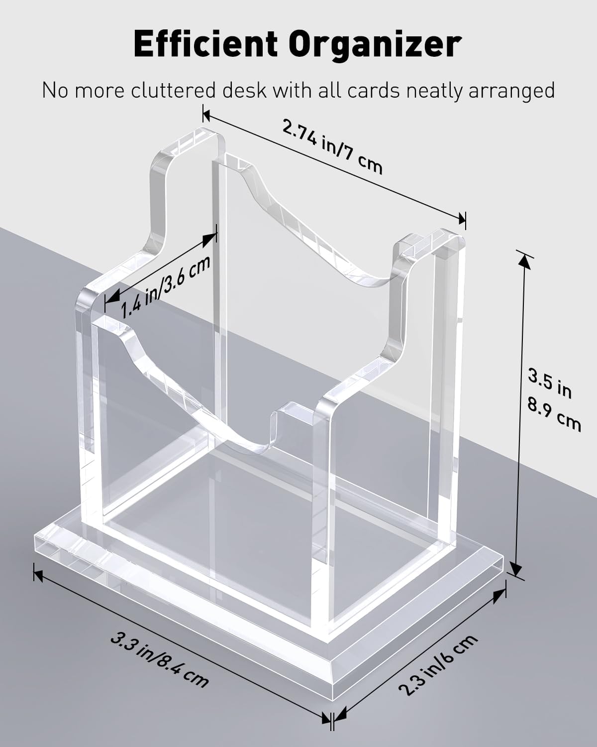 Detalle de Uniclife porte-cartes de visite vertical transparent en acrylique (capacité 60 cartes, 1 fente) pour bureau