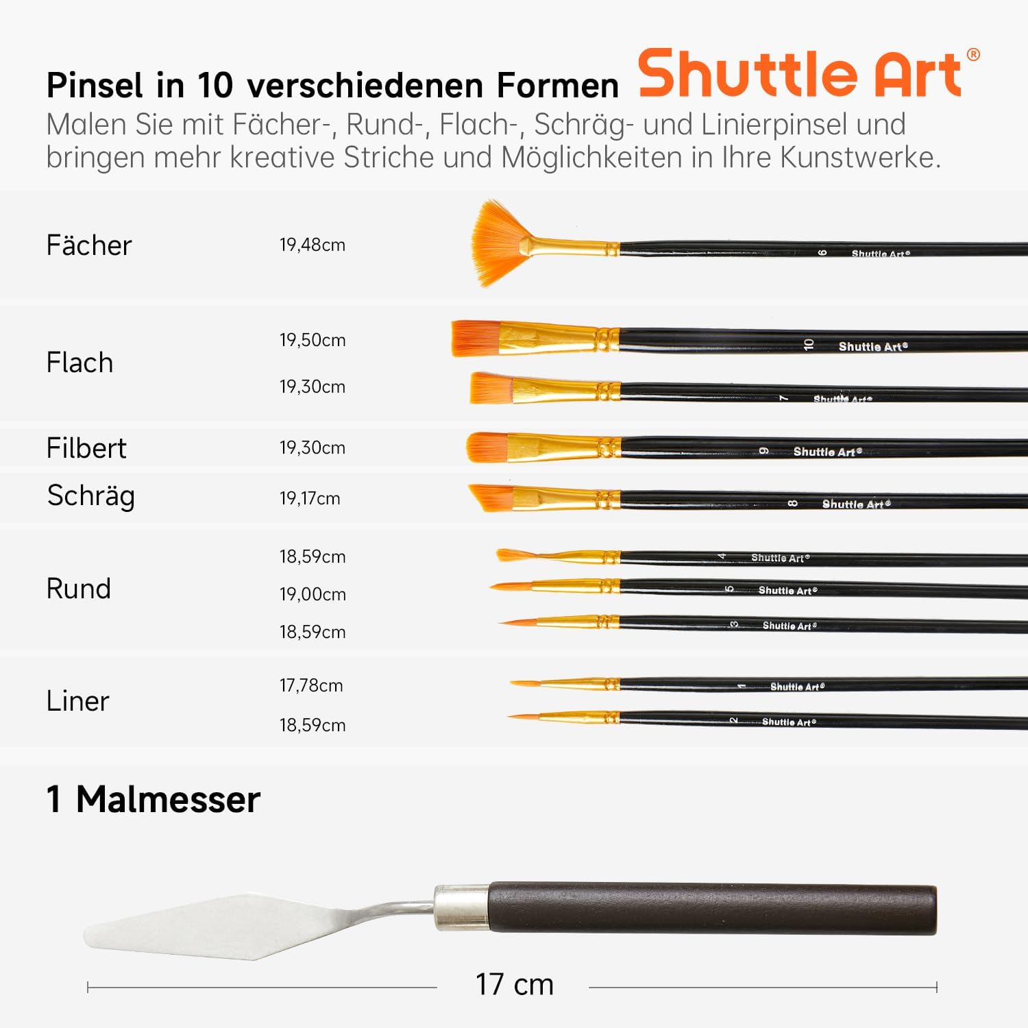Thumbnail 5 de Shuttle Art 48-teiliges Acrylfarben-Set mit 30 Tuben (je 36 ml) und Pinselset