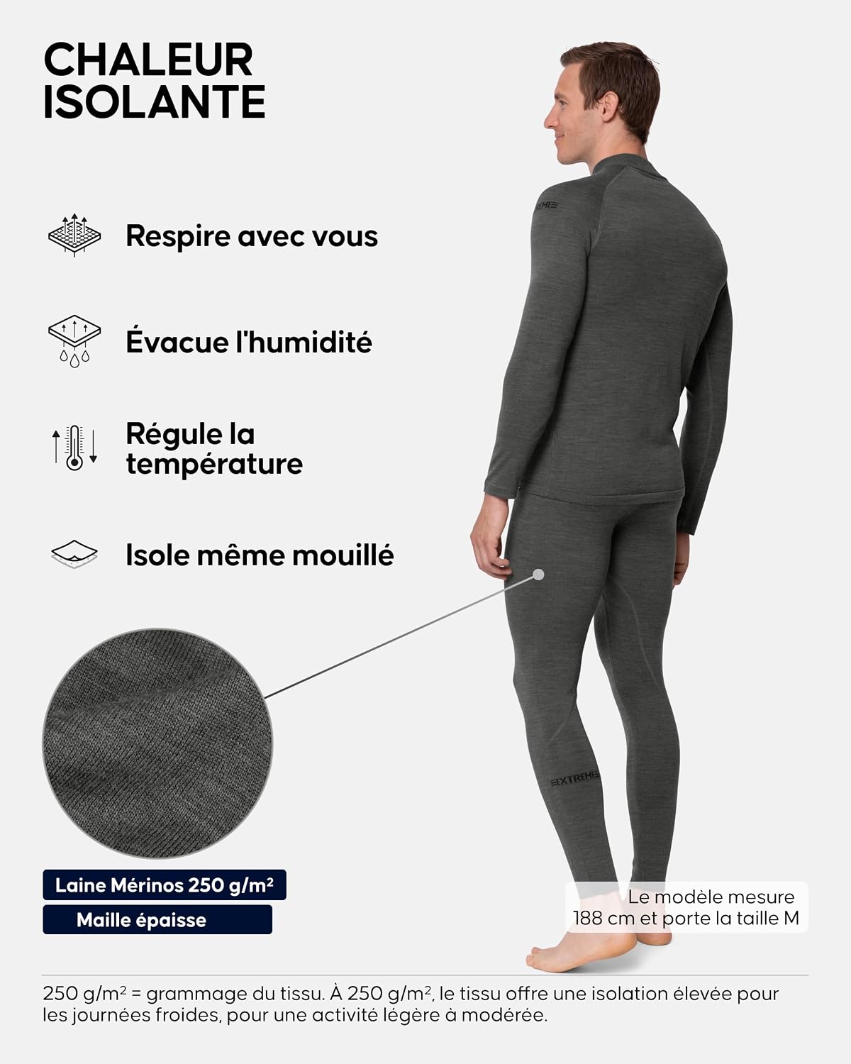 Thumbnail 1 de DANISH ENDURANCE thermische merinoset voor heren, 250 g/m², isolerend